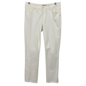 Ralph Lauren designer jeans stretchy white denim classic mid rise straight leg 8